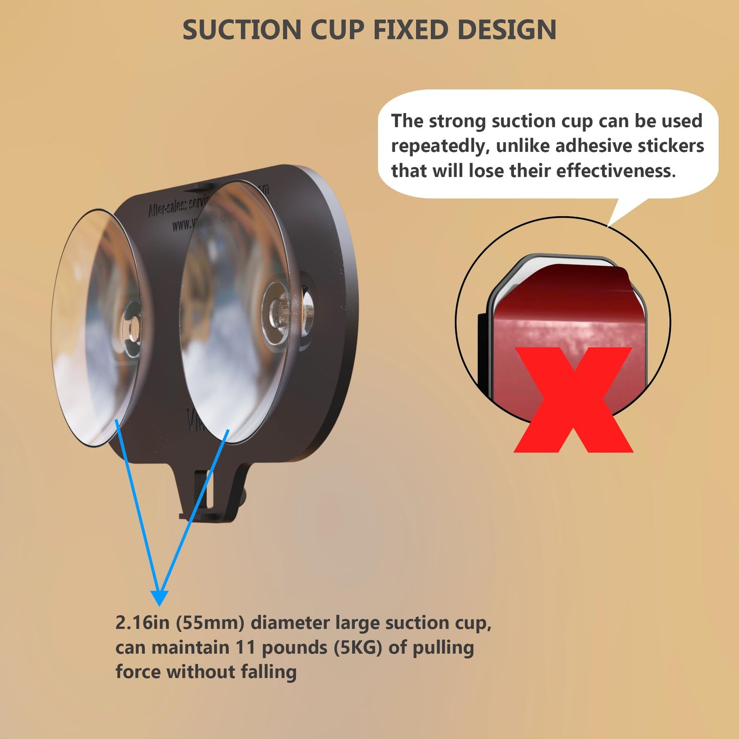 Blink Camera Mount with Dual Suction Cup, No-Drill, No Need Adhesive, Mounted on Smooth Surfaces Like Windows, Glossy Tiles, and Wood, 2 Pack for All