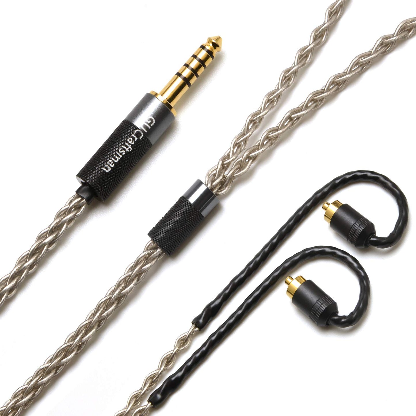 GUCraftsman 6N Single Crystal Silver Upgrade Earphone Cable 2.5mm/4.4mm Balance Earphone Upgrade Cable for Sony IER-M7 IER-M9 IER-Z1R (4.4mm Plug)