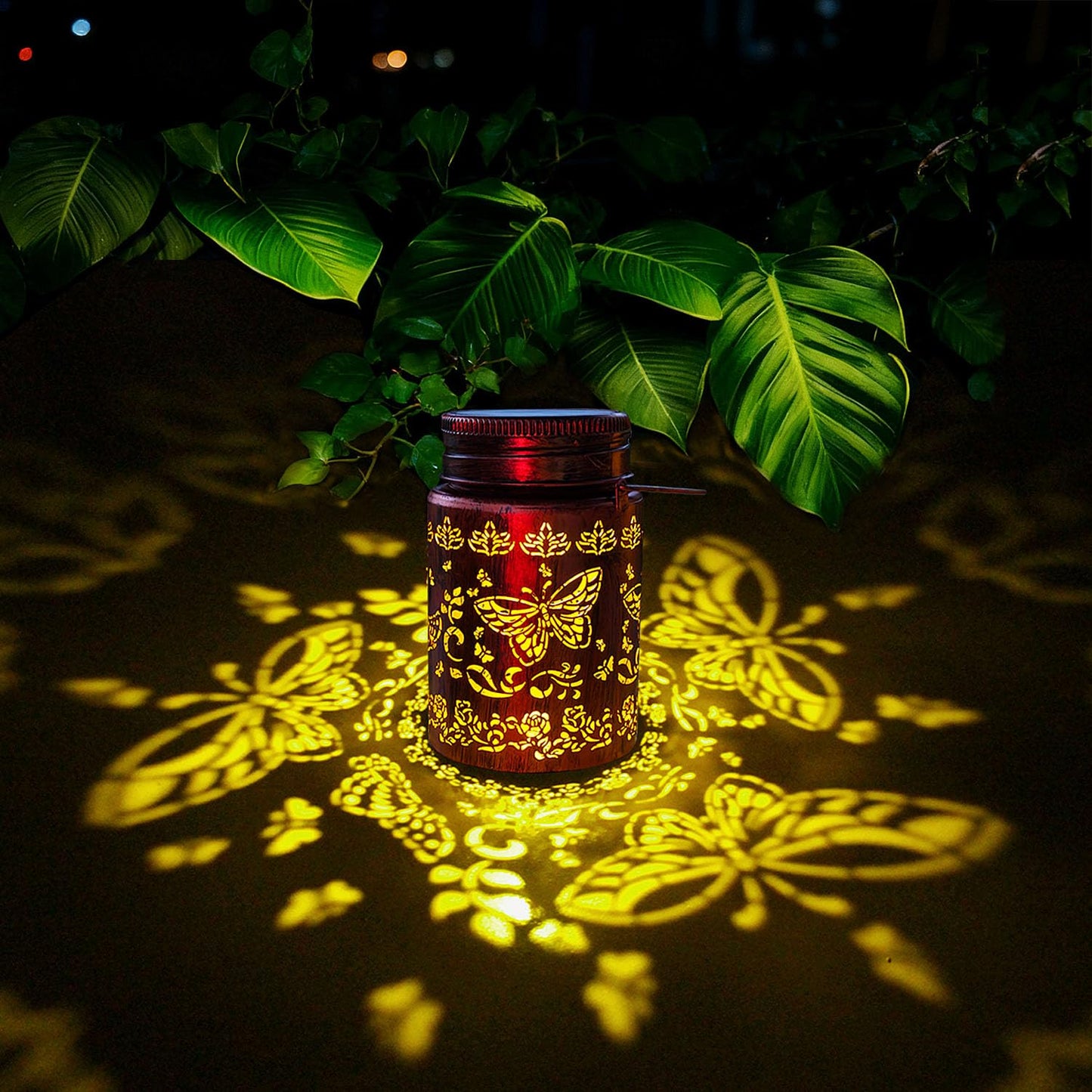 2pack Butterfly Solar Lanterns Outdoor Waterproof Hanging Solar Lights Gifts for Women Men Metal Bird Decorative LED Lanterns for Yard, Patio, Lawn