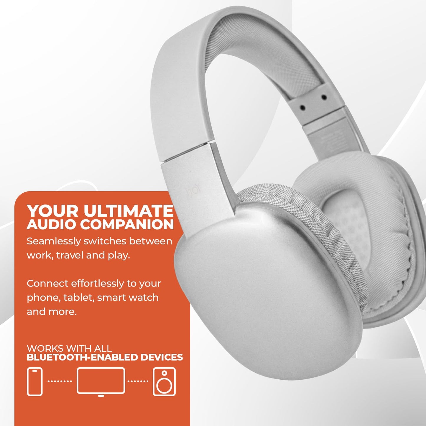 iJoy Ultra Wireless Over-Ear Bluetooth Headphones with Mic, Up to 10 Hours Playtime, Bluetooth Headset 33Ft Range with Backup AUX Cable & SD Slot…