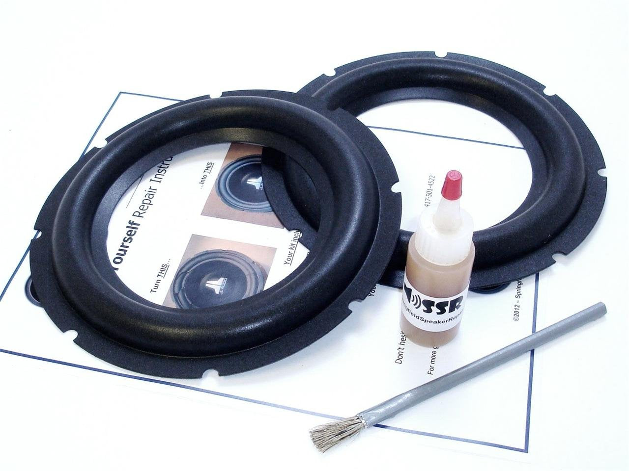 Springfield Speaker 8" Subwoofer Foam Surround Edge Repair Kit - 2 Subwoofer Kit - Compatible with 8" Rockford Fosgate Subwoofers
