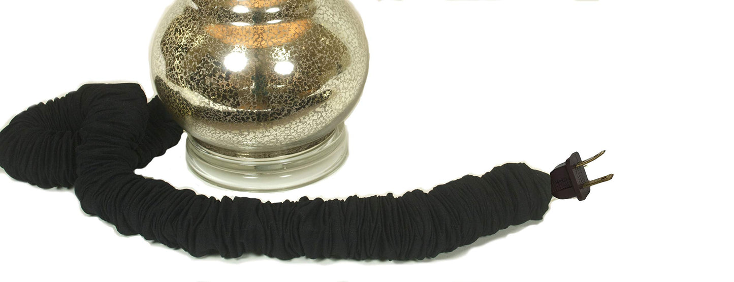Coal Linen Lamp Cord Cover 9 ft long Black
