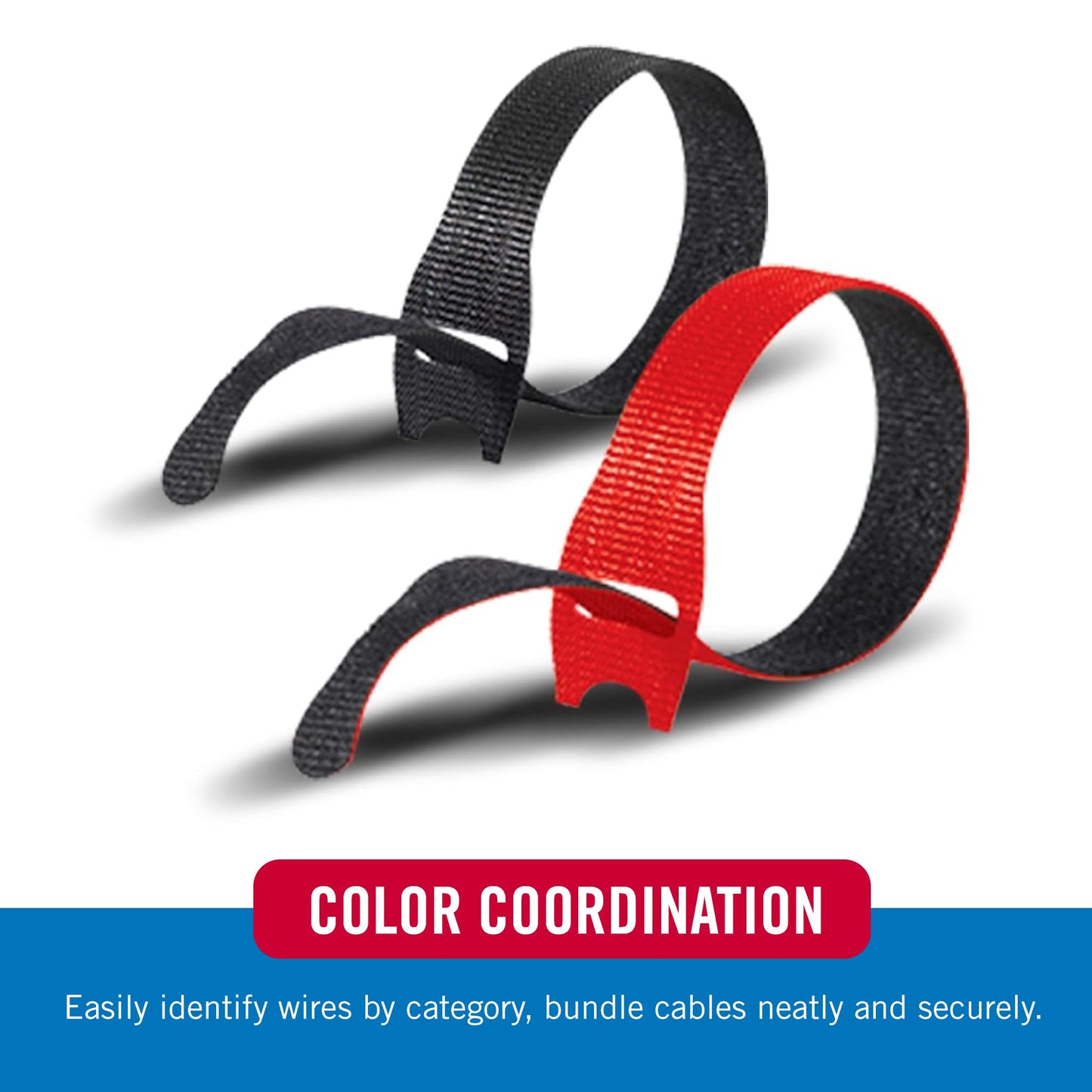 VELCRO Brand ONE WRAP Thin Ties | Strong & Reusable | Perfect for Fastening Wires & Organizing Cords | Black/Gray, 15in x 1/2-Inch | 30 Count (94257)