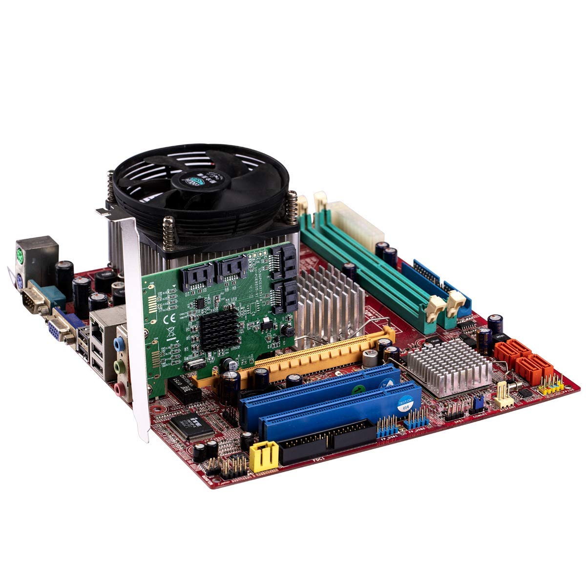 4 Port SATA III Expansion Card with Low Profile Bracket - 6Gbps SATA 3.0 Controller PCI Express x1 Marvell 9215 for Windows 11/10/8/7/XP/Vista/Linux