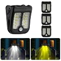 Tryme Small Solar Lights for Chain Link Fence Outdoor Motion Sensor Clip on Solar Lights for Garden Gate Deck Step Patio Camping 4 Pack