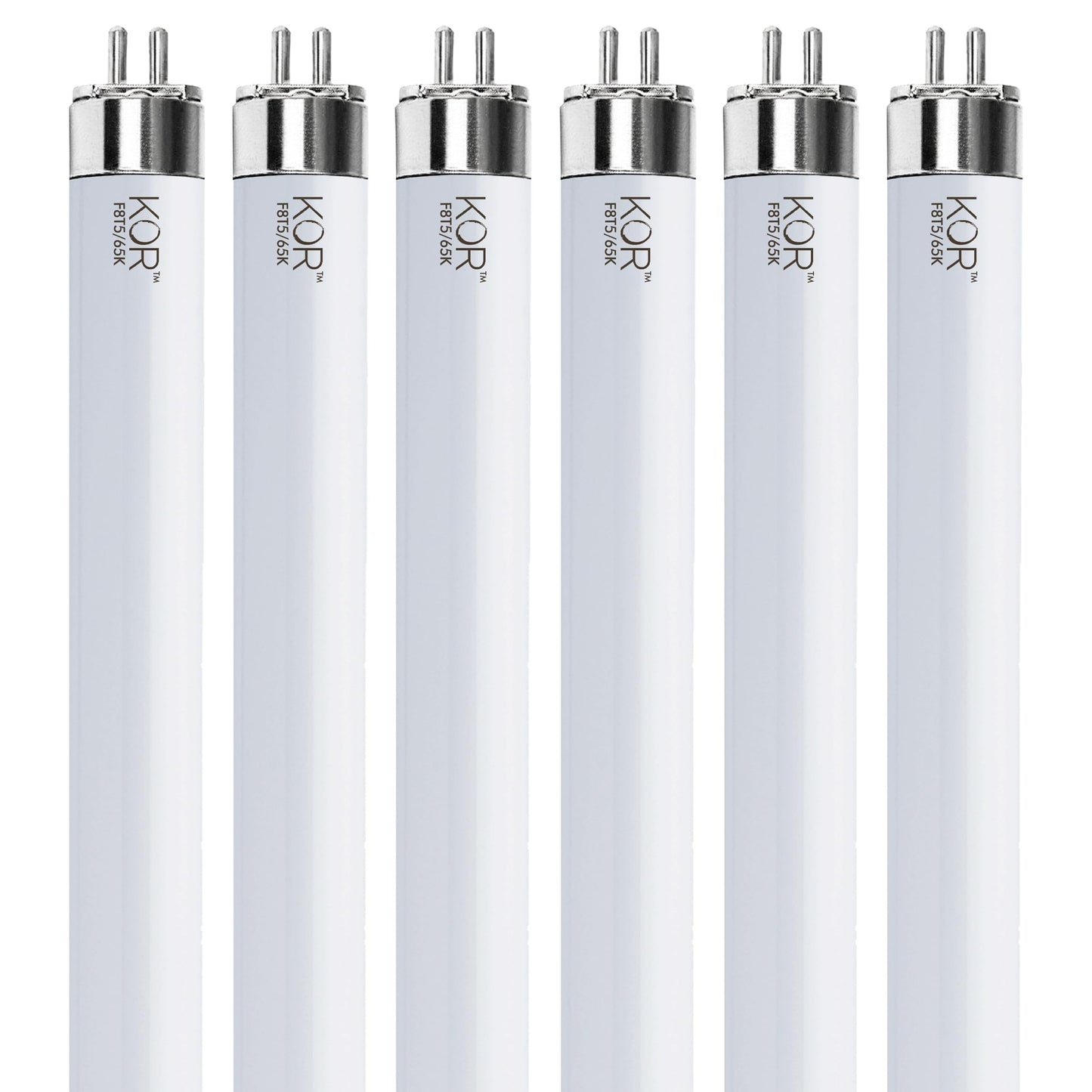 KOR F8T5 12" Fluorescent Tube Light Bulbs, 8W, 6500K Daylight, 6-Pack