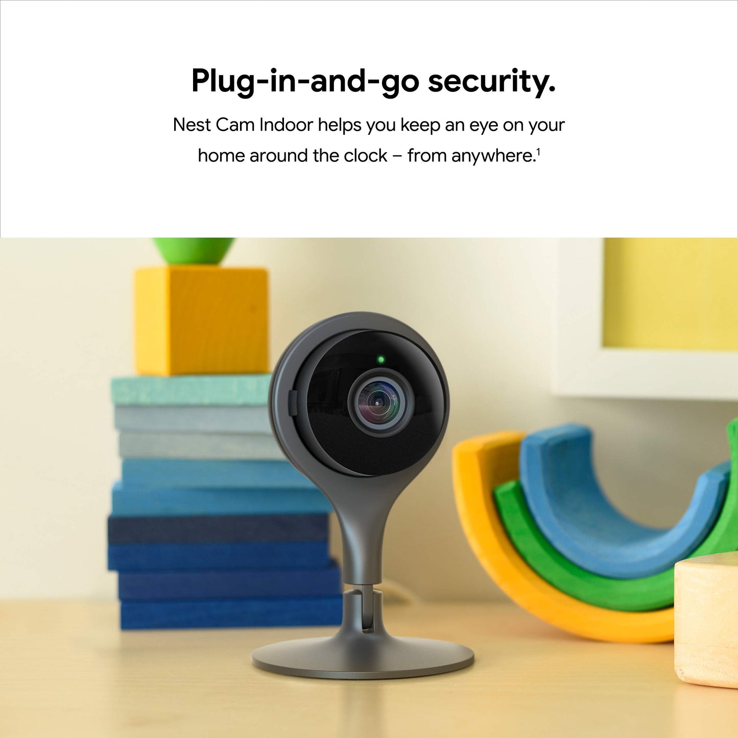 Google Nest Cam Indoor - 1st Generation - Wired Indoor Camera - Control with Your Phone and Get Mobile Alerts - Surveillance Camera with 24/7 Live