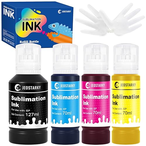 Sublimation Ink Refill Bottles Compatible for Epson Printers ET2800 ET2400 ET4800 ET15000 ET8550 ET2850 ET2803 ET3830 ET3850 ET4850 ET5800 Heat Press