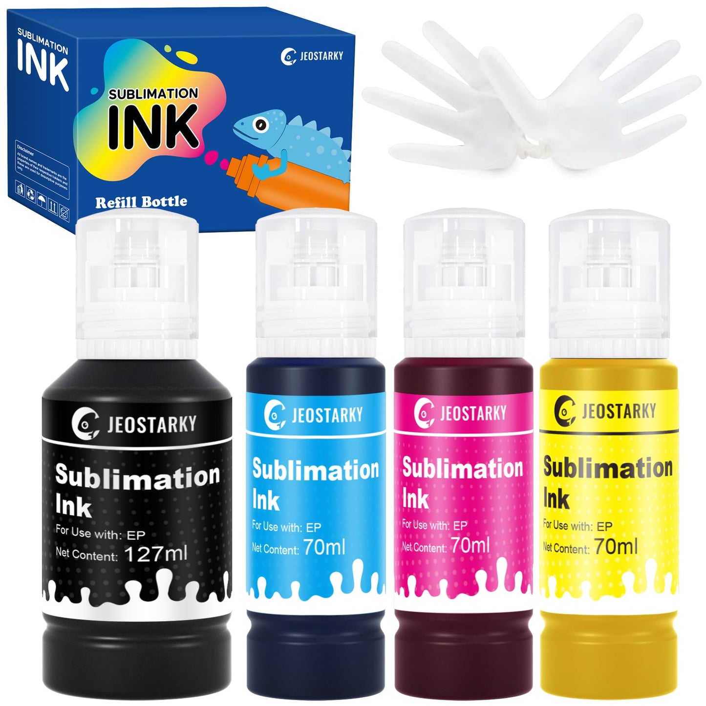 Sublimation Ink Refill Bottles Compatible for Epson Printers ET2800 ET2400 ET4800 ET15000 ET8550 ET2850 ET2803 ET3830 ET3850 ET4850 ET5800 Heat Press