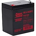 Interstate Batteries 12V 5Ah Fire & Security Battery - F1 Terminal, SLA AGM VRLA Power Patrol, Rechargeable Replacement for Fire Alarms, Locks…