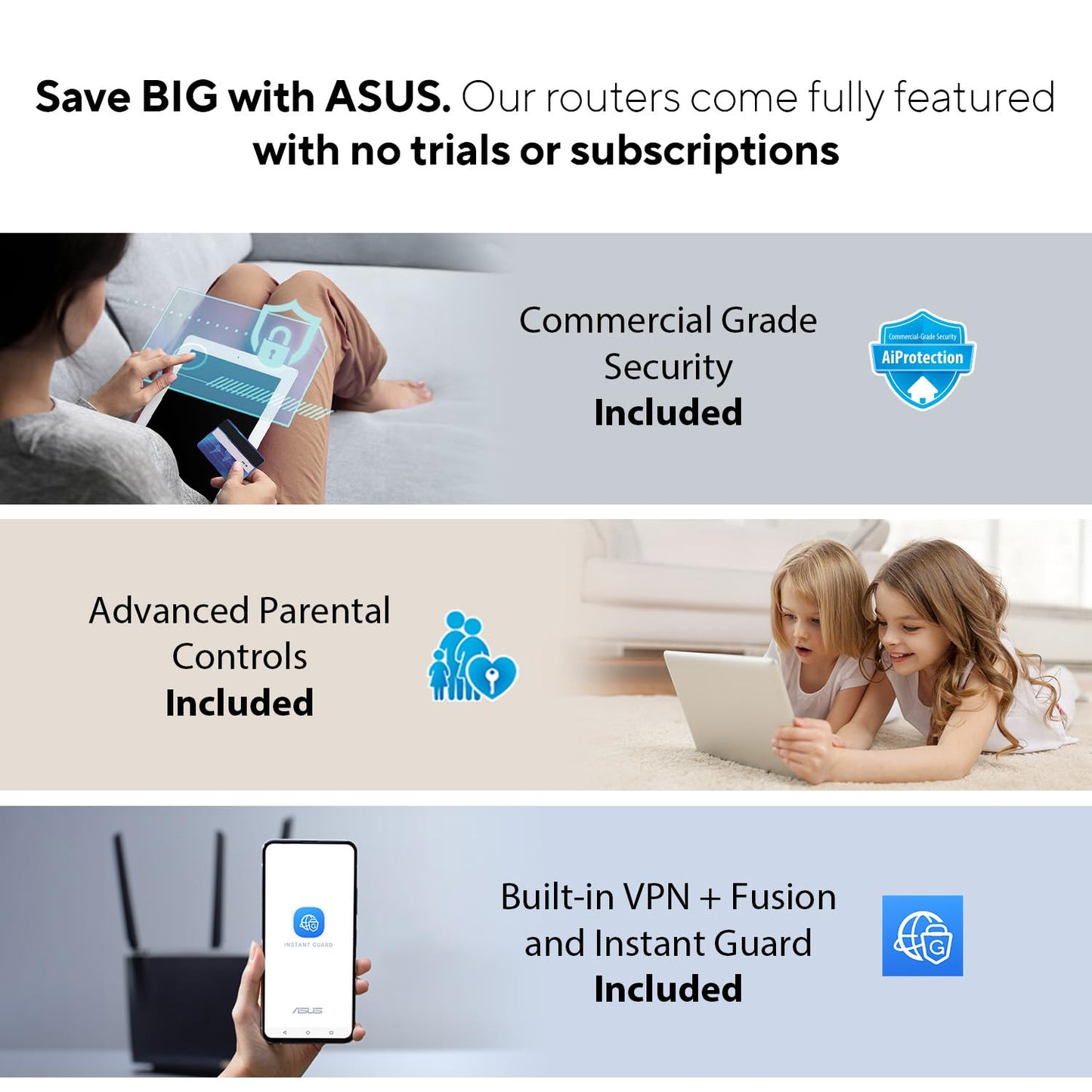 ASUS ZenWiFi XT9 AX7800 Tri-Band WiFi6 Mesh WiFiSystem (1Pack), 802.11ax, up to 2850 sq ft & 4+ Rooms, AiMesh, Lifetime Free Internet Security