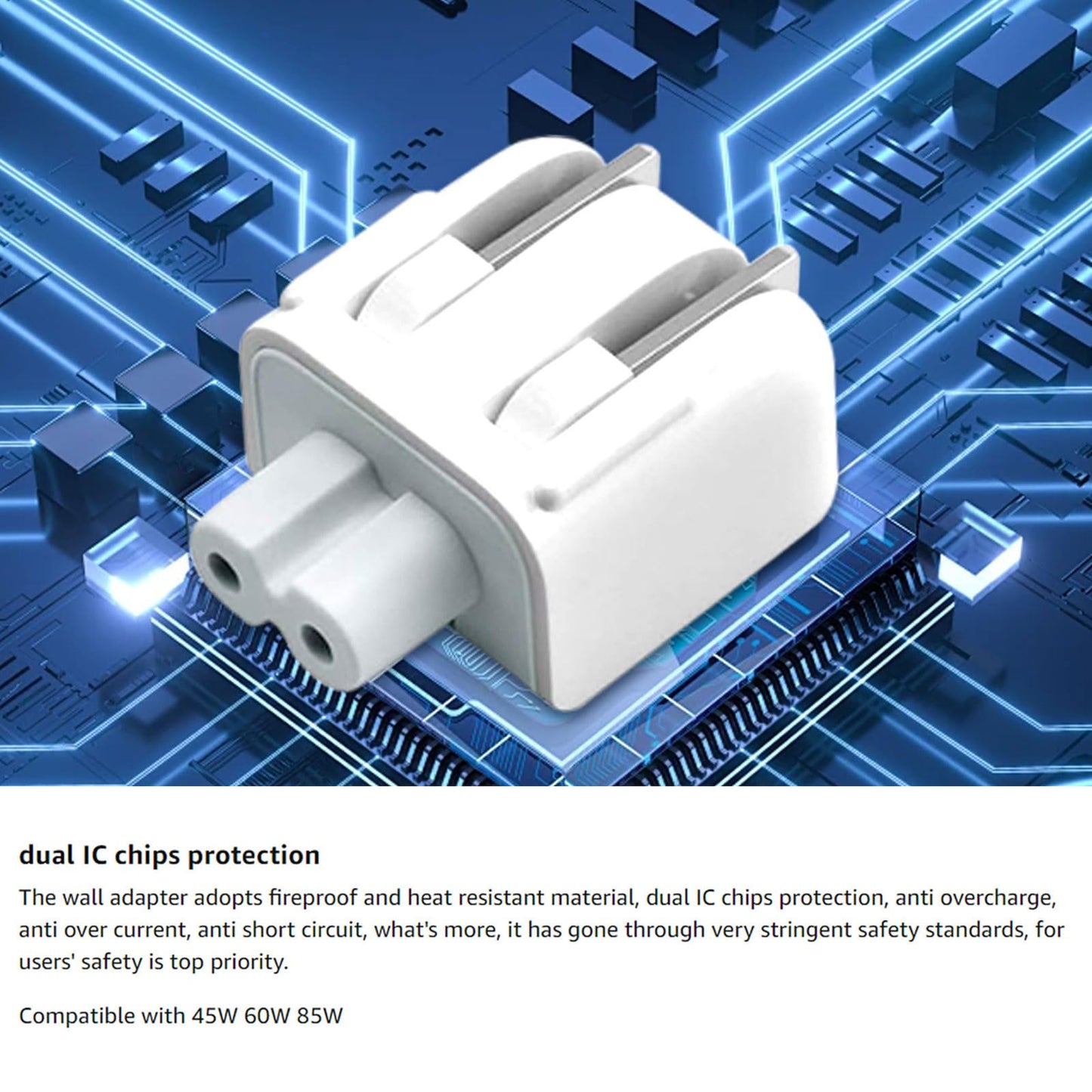 3-Pack Duck Head Wall Adapter Plug,US Standard Plug Duck Head Compatible with Mac Book/Phone/i Pod/i Book Power Adapter