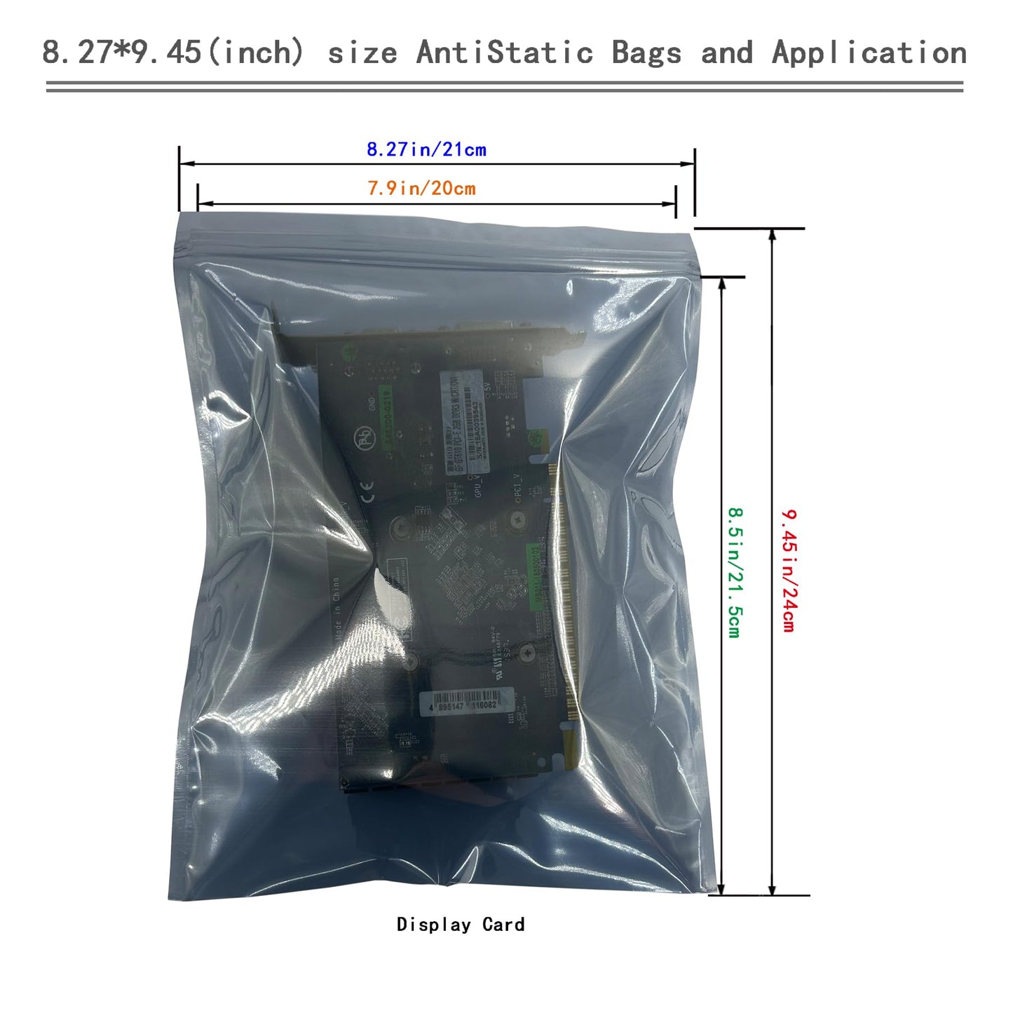 50Pcs 8.27 * 9.45in ESD Bags,Resealable Antistatic Bags for SSD HDD with 50pcs Labels,Anti Static Bag for Hand Drive or Varieties of Electronic Device
