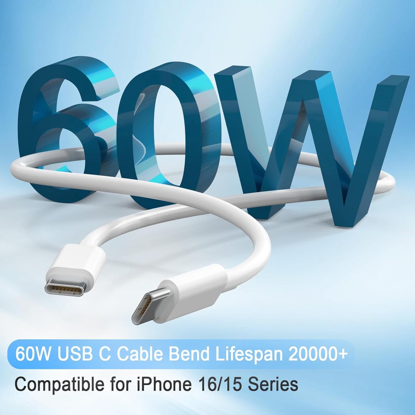 iPhone 16 15 Charger Fast Charging, USB C Charger Block with Long USB C Charging Cable Cord for iPhone 16 Pro Max/16 Pro/16 Plus, 15 Pro Max/15