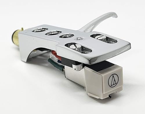 Cartridge, conical Stylus, needle with mounting bolts and Chrome Headshell for Pioneer PL550, PL10, PL510, PL71, PL400, PL100, PL115D, PL120, PL300