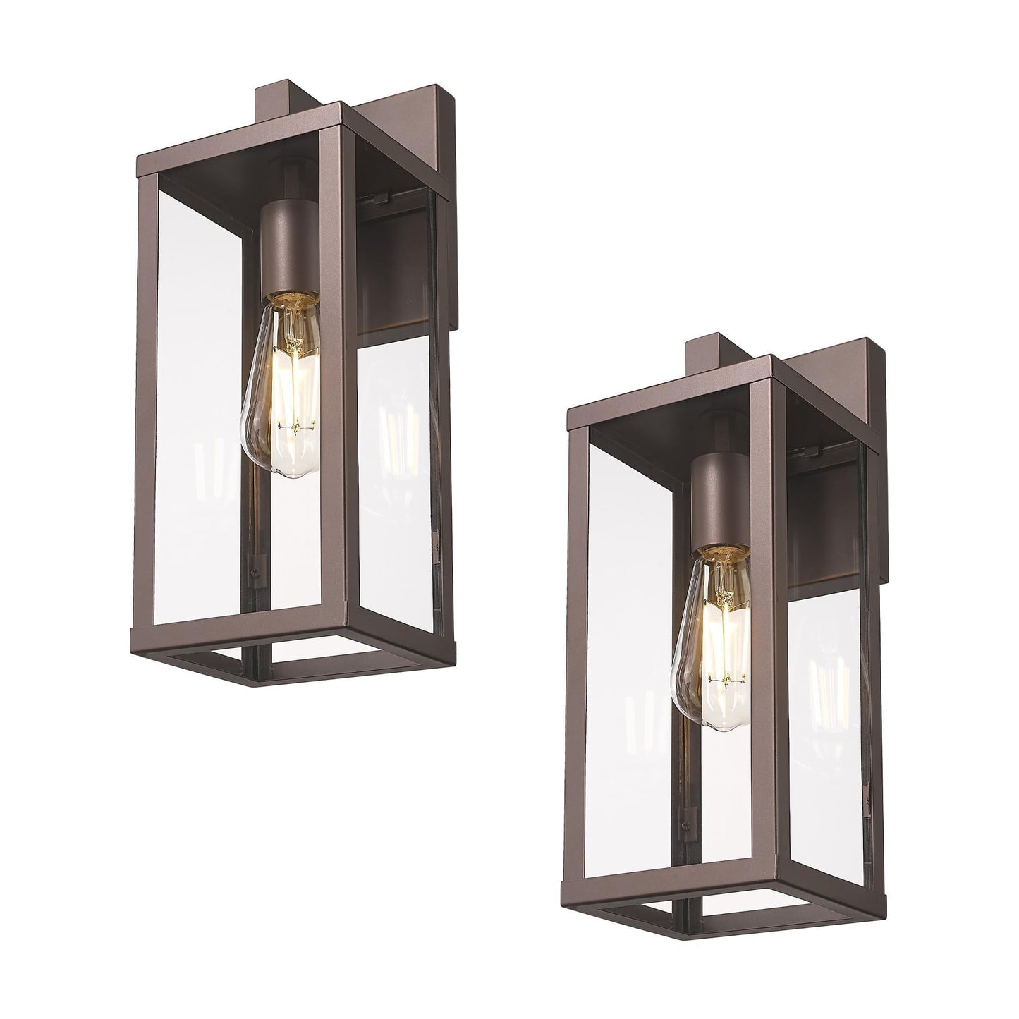 Outdoor Wall Light with Clear Glass, Anti-Rust Exterior Wall Sconce, Weather Resistant Outdoor Lantern, Exterior Lighting for Porch, Patio, Garage