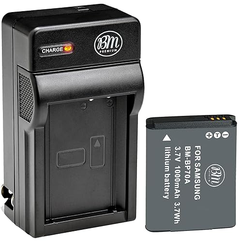 BM BP-70A, BP70 Battery and Charger for Samsung DV150F PL120 PL170, PL200, SL50, SL600, SL605, SL630, ST65, ST66, ST76, ST80, ST90, ST95, ST100