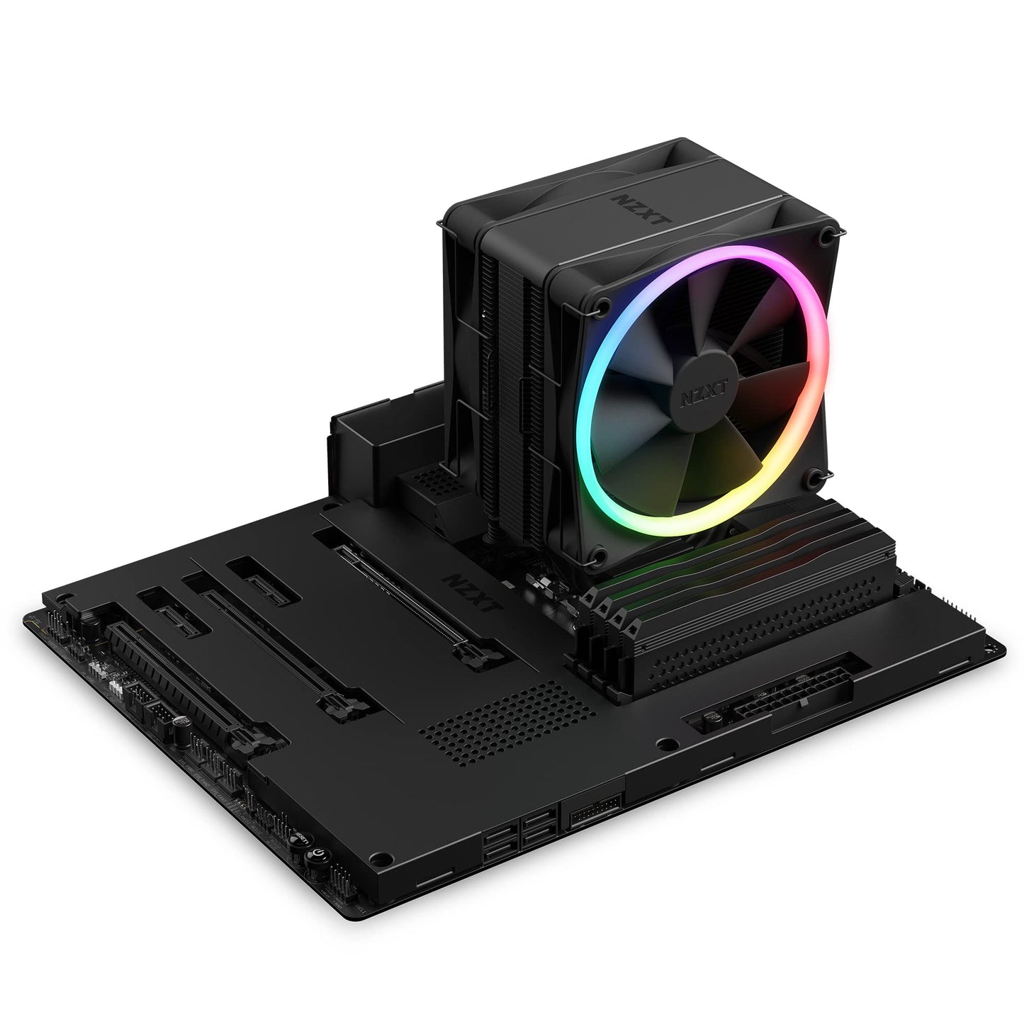 NZXT T120 RGB CPU Air Cooler - RC-TR120-B1 - Conductive Copper Pipes - Fluid Dynamic Bearings - AMD and Intel Compatibility - Black