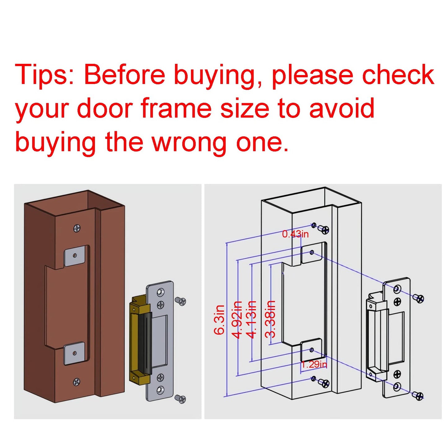 MIMIRACLE Heavy Duty Electric Door Strike Lock ANSI Standard Fail-Secure or Fail-Safe Adjustable for Access Control System Cylindrical Mechanical