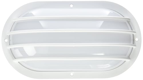 Nuvo Lighting 77/858 Bulkhead 1-Light Oval Cage 60W A19, White
