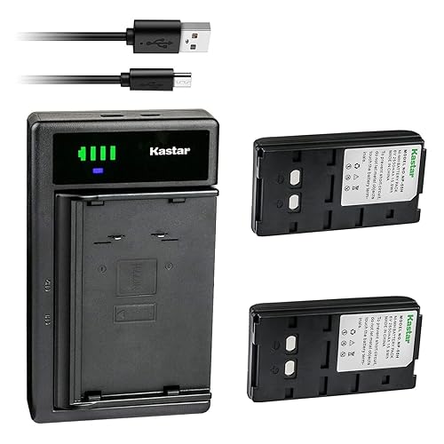 Kastar 2-Pack NP-55H Battery and LTD2 USB Charger Compatible with Sony NP-33 NP-55 NP-55H NP-66 NP-68 NP-77 NP-77H NP-78 NP-90 NP-98 NP-98H NP-99