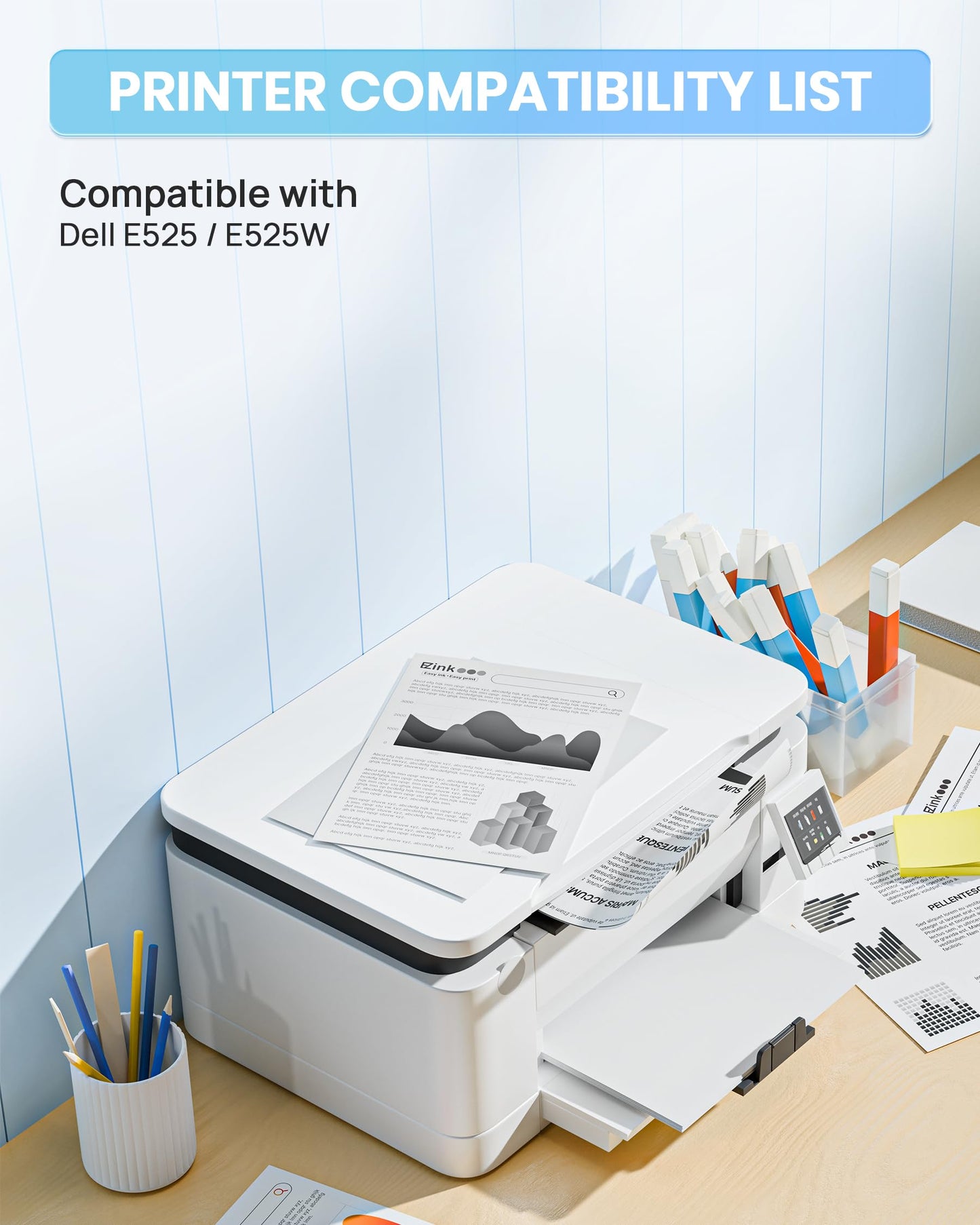 E-Z Ink E525W E525 525w Black Toner Cartridge Replacement for Dell E525W