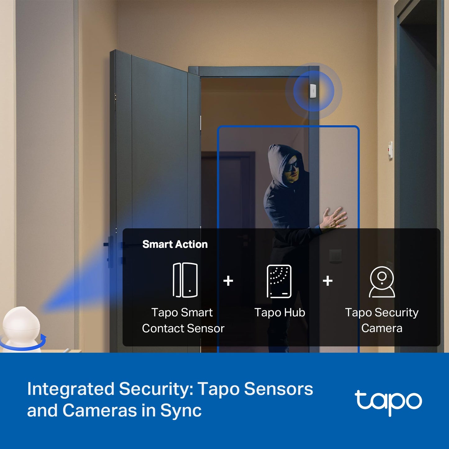Tapo Door Sensor Starter KIT, Matter Compatible, 3X Smart Door Window Contact Sensor and 1x Smart Hub with Built-in Chime, Smart Automation, Real-Time