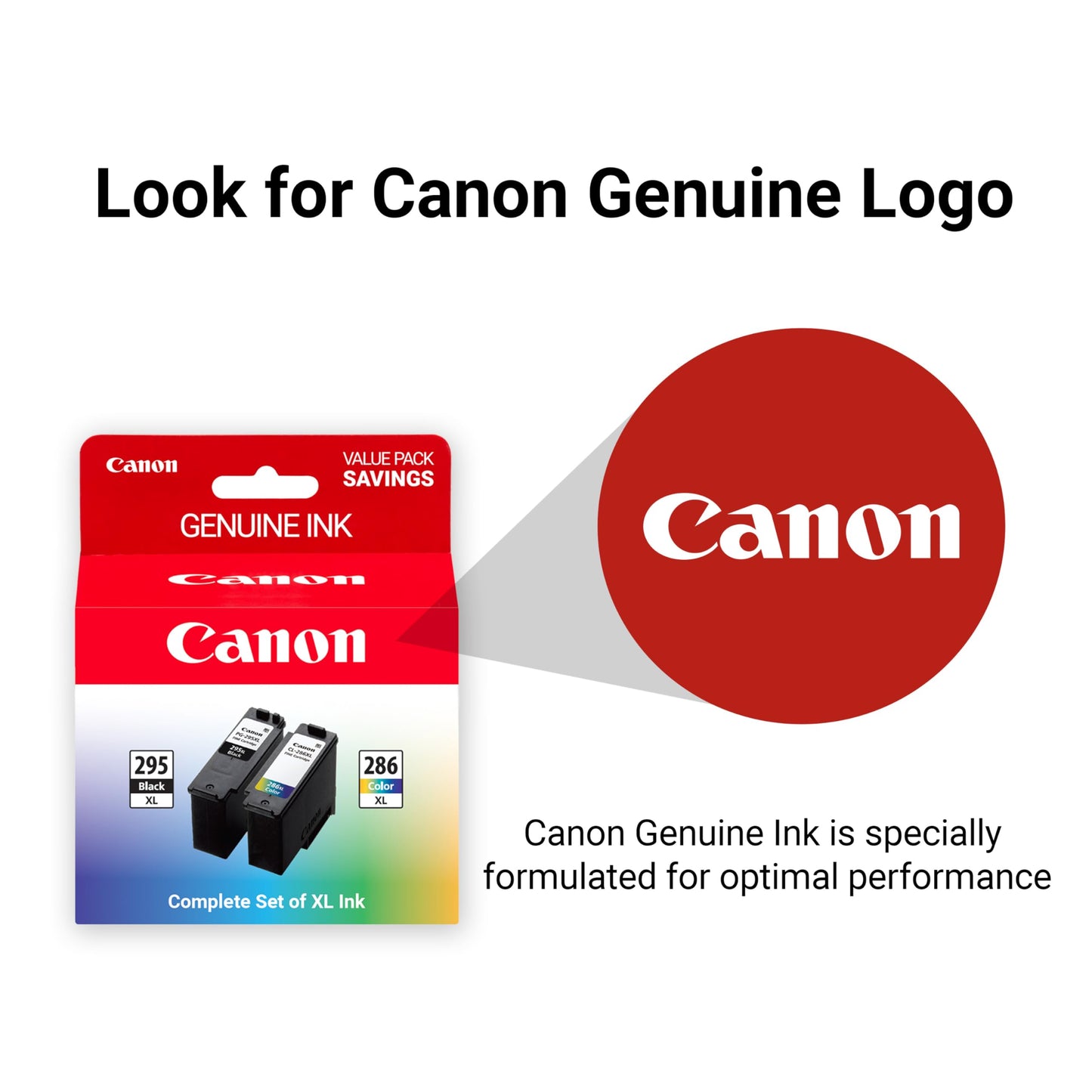 Canon PG-295XL/CL-286XL Genuine Ink Value Pack (2 Cartridges), Compatible with TR7120, TS6520, TS4320