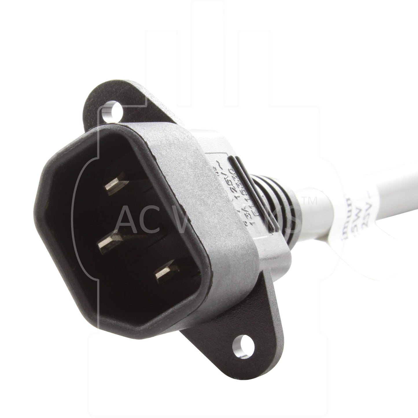 AC WORKS [C14B515-018 IEC C14/ Sheet E IT Plug to Bar Style Household Power Strip Tri-Outlet