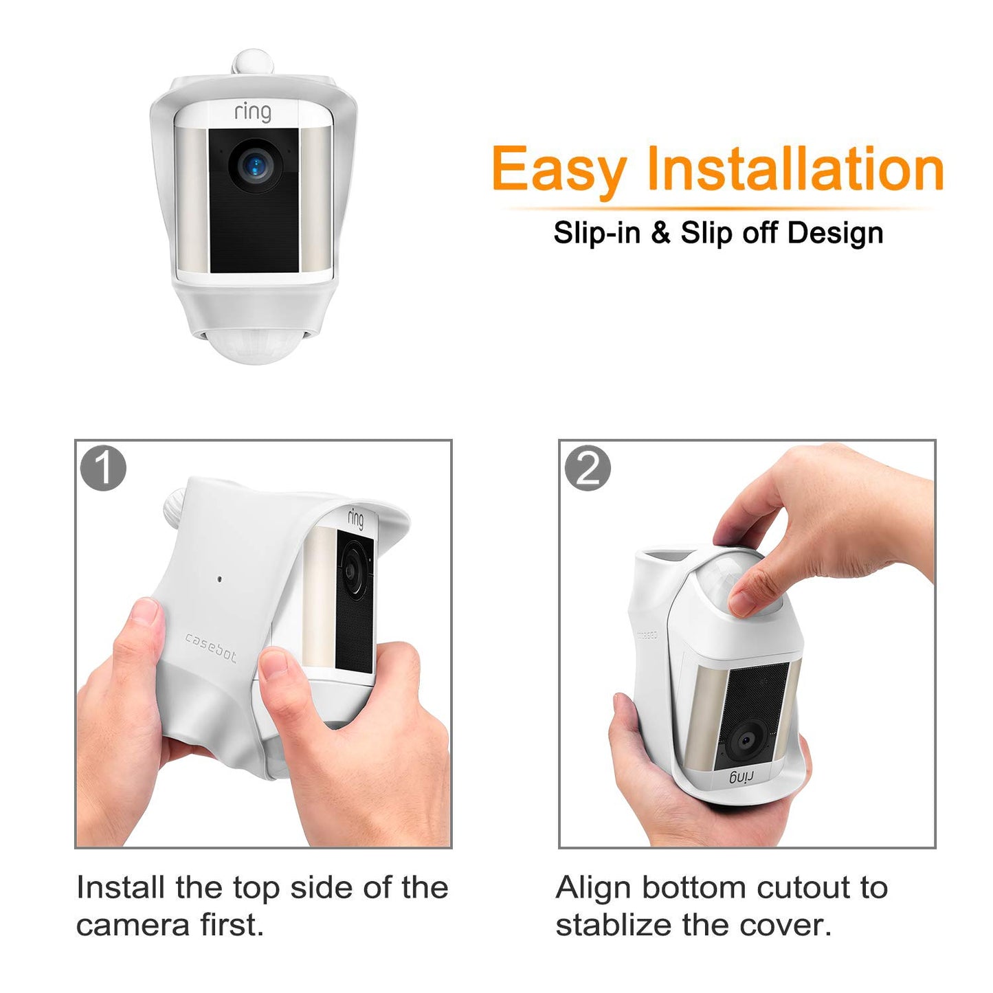 Fintie Silicone Case for Ring Spotlight Cam, Soft Silicone Weather Resistant Protective Skin Cover for Ring Spotlight Battery HD Security Camera