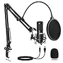 VeGue USB Microphone Kit, 192kHz/24Bit Streaming Podcast PC Condenser Computer Mic Set for Gaming, YouTube Video, Recording Music, Voice Over, Studio