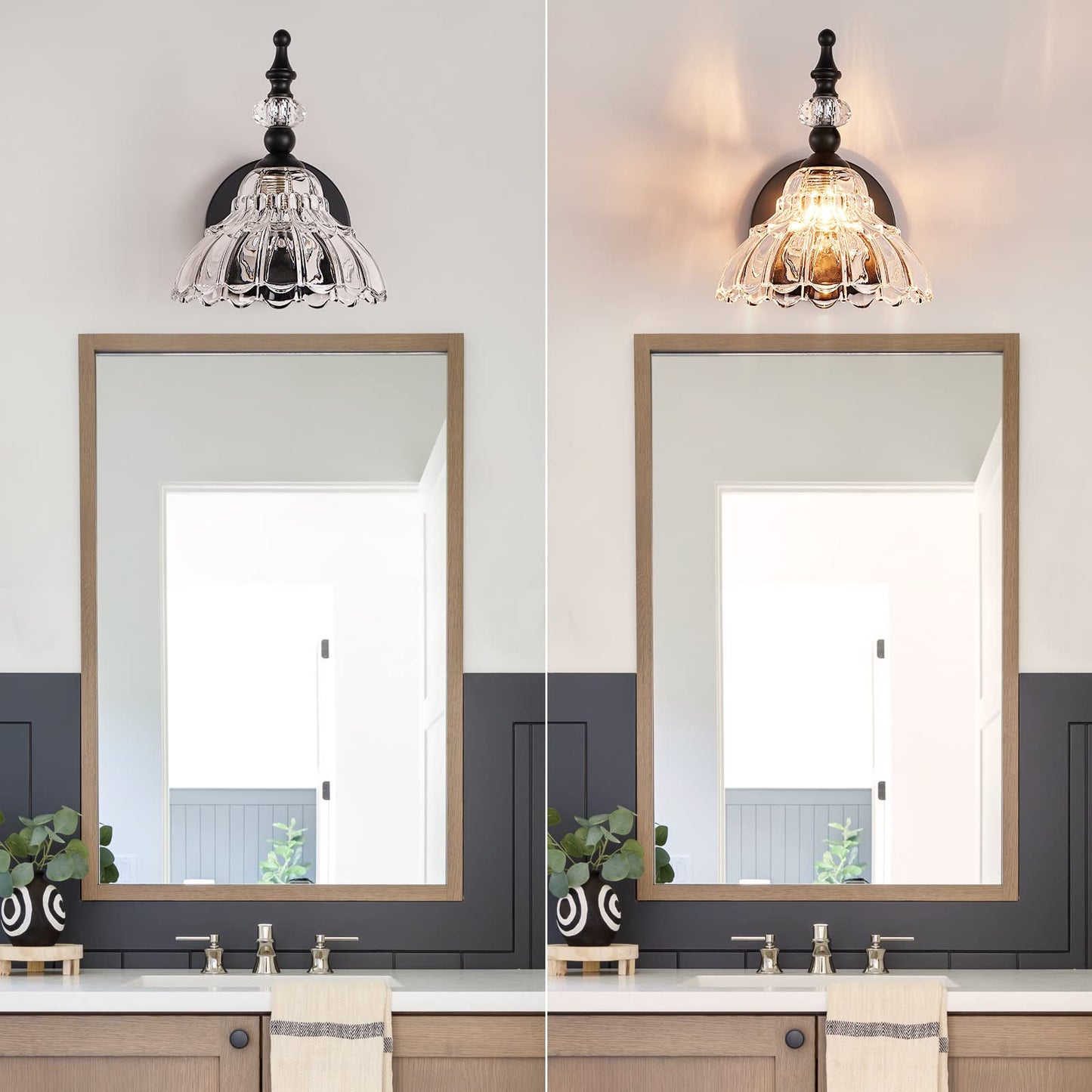 HDDFL Bathroom Light Fixture Over Mirror Vanity Lighting Fixtures Matte Black Modern Wall Sconces for Bedroom Bathroom Hallway Living Room