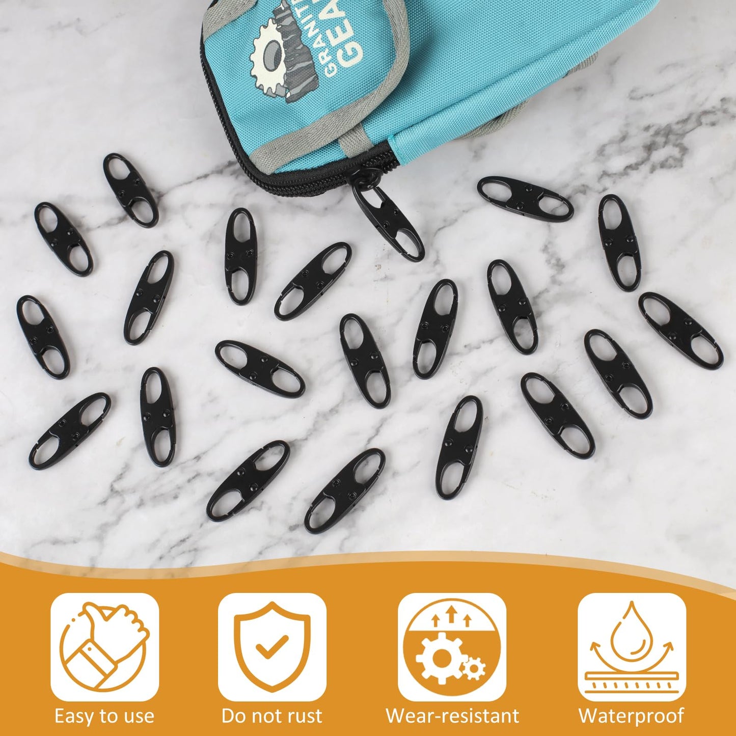 Phinus 21 PCS Anti-Theft S-Shaped Zipper Locks – Combo Clips for Luggage, Backpacks, Clothing, Boots, Purses & Outdoor Travel (Black)