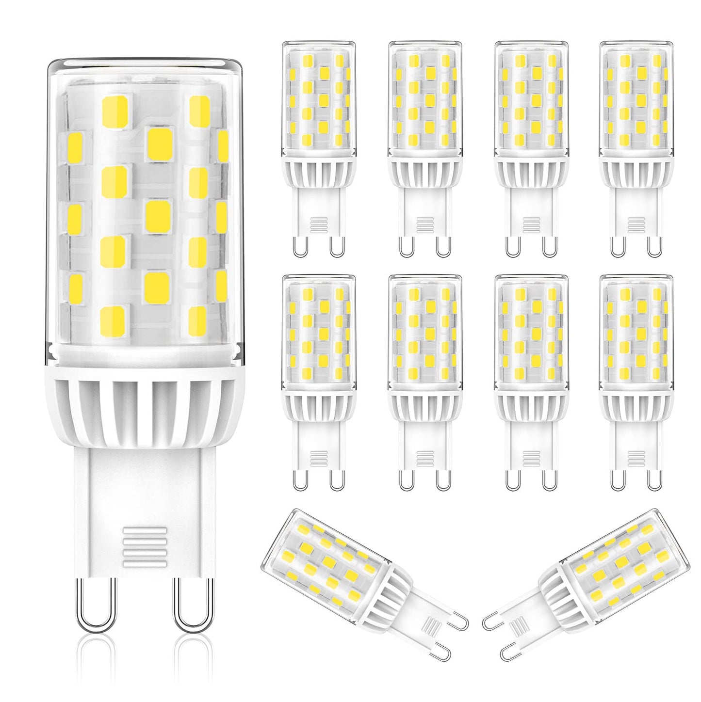 Lososuch G9 LED Bulb Dimmable 5W 550M 6000K Daylight White?G9 Base led Bulbs?20w 30w 35w 40w T4 G9 Halogen Equivalent?120V No-Flicker, 10 Pack