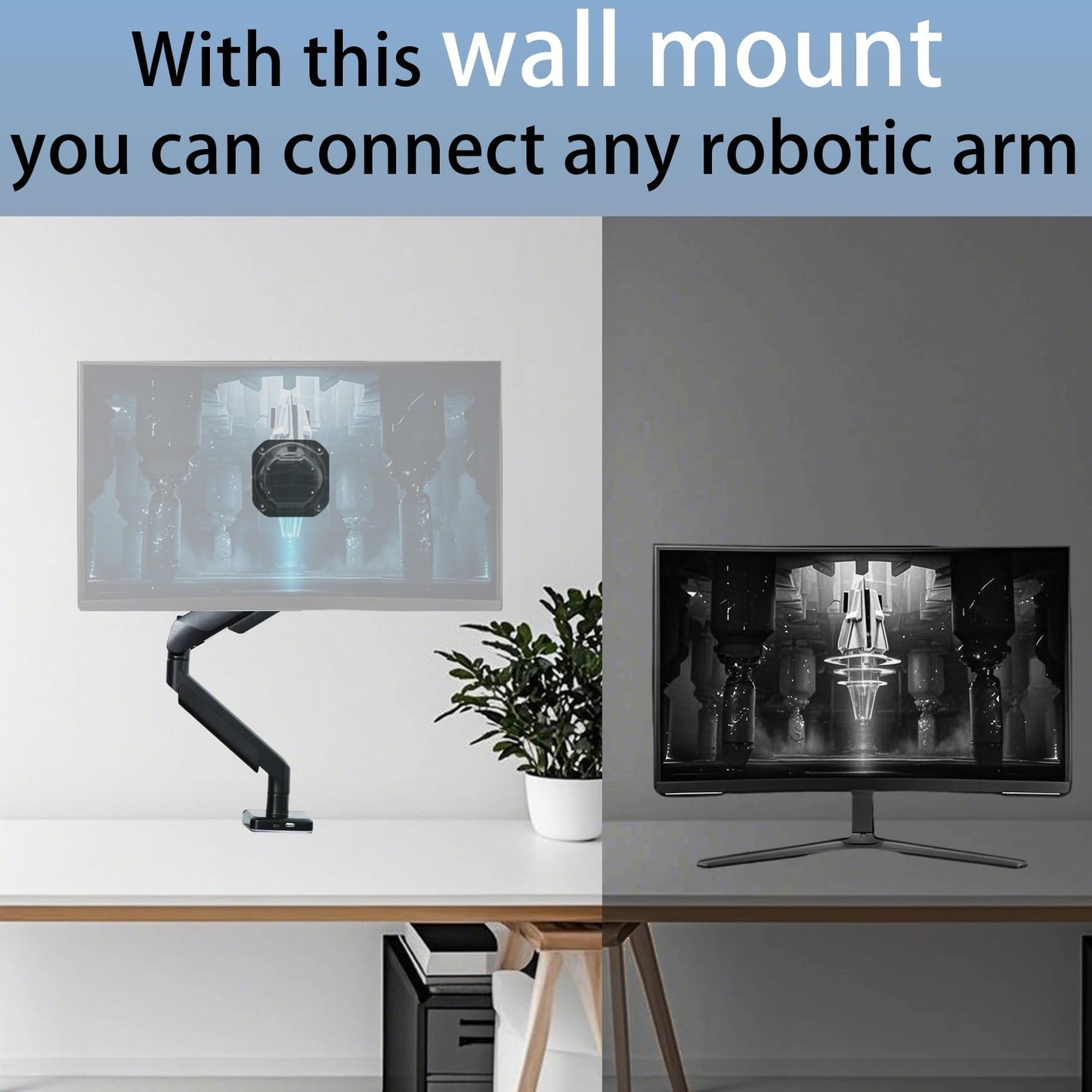 Tjfujie Odyssey G8 VESA Adapter Compatible with Samsung 32" Odyssey Neo G8 4K Curved Monitor 2022 (Fit for LS32BG8 series)