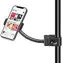 InnoGear Mic Stand Phone Holder, Flexible Gooseneck Mount Clamp for Microphone Boom Arm Tube Pipes Music Accessories for iPhone 16 15 14 13 12 MAX Pro