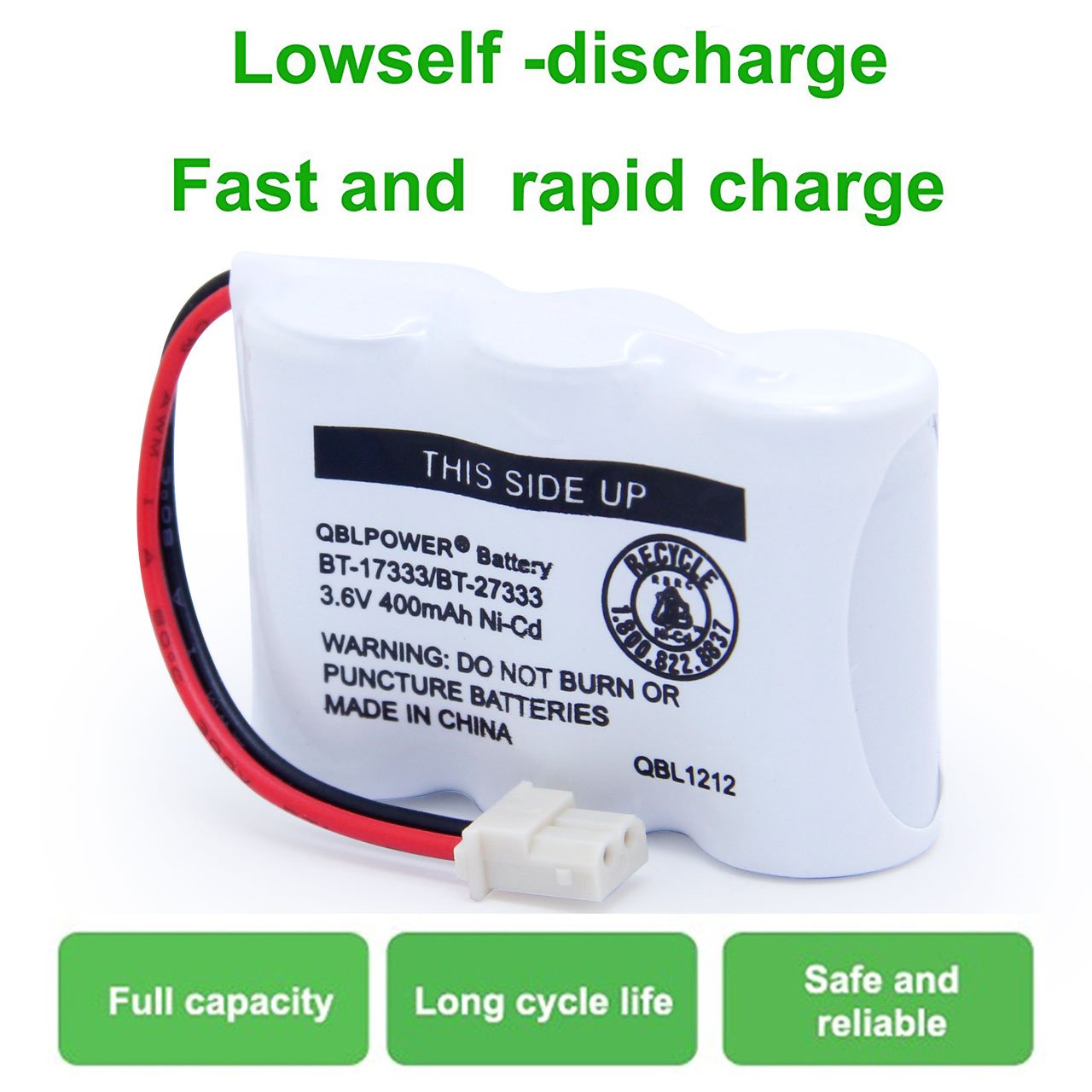 QBLPOWER BT-17333 BT-27333 Handset Telephone Rechargeable Battery 2/3AA 3.6V NI-CD Cordless Phone Battery BT17333 BT27333 BT-17233 BT17233 BT-163345