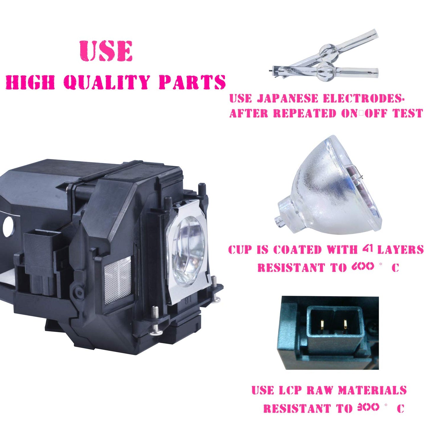SW-LAMP for ELPLP96 V13H010L96 Vs350 Vs355 Home Cinema 2100 Home Cinema 2150 1060 660 760hd VS250 VS350 VS355 EX9210 Compatible Projector lamp