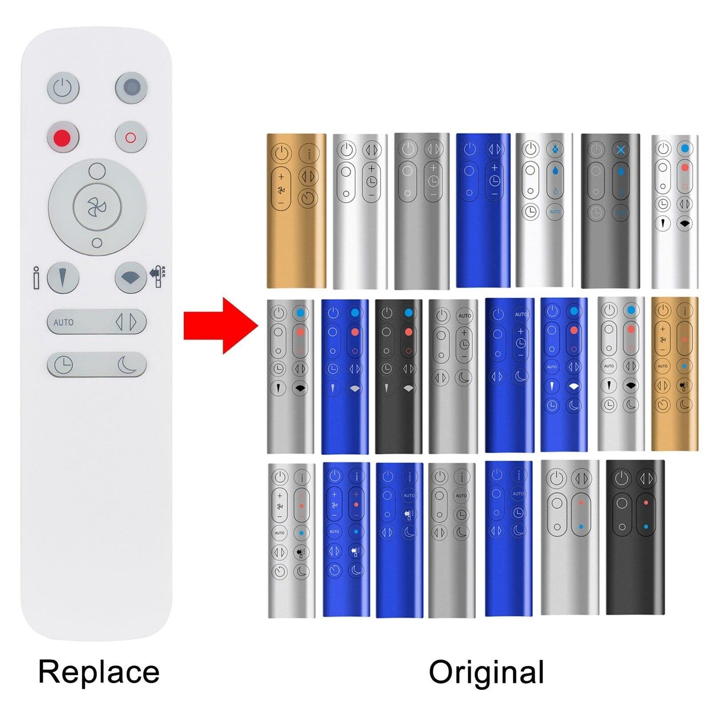 NTQinParts Replacement Remote Control Controller for Dyson AM03 AM02 Tower Fan Tower Air Multiplier Fan