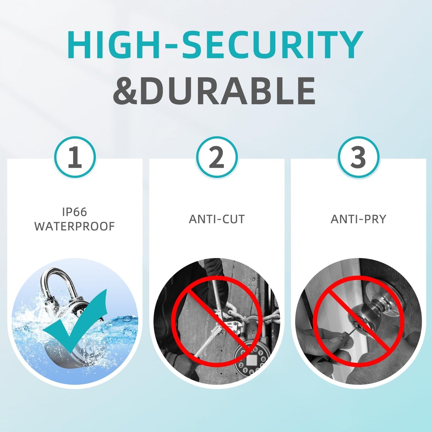 SFW Fingerprint & Bluetooth Smart Padlock – Water Resistant with Code & Mobile App, for Gyms, Bikes, Luggage, Lockers & Schools (Silver)