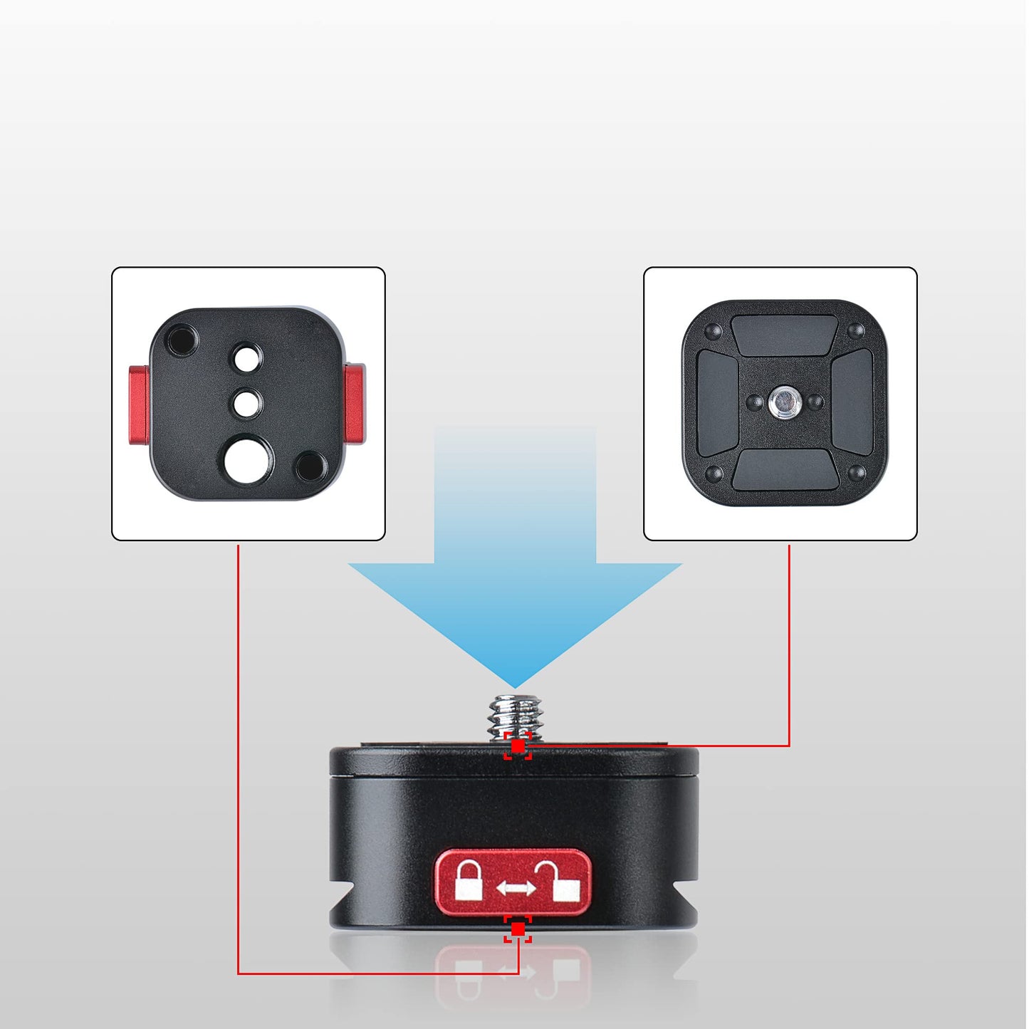 Quick Release Plate, Camera Tripod Mount Arca Swiss QR Plate Fast Claw Clamp Compatible with Canon Sony Nikon Pentax DSLR/SLR/Zhiyun/Feiyu/DJI/Moza
