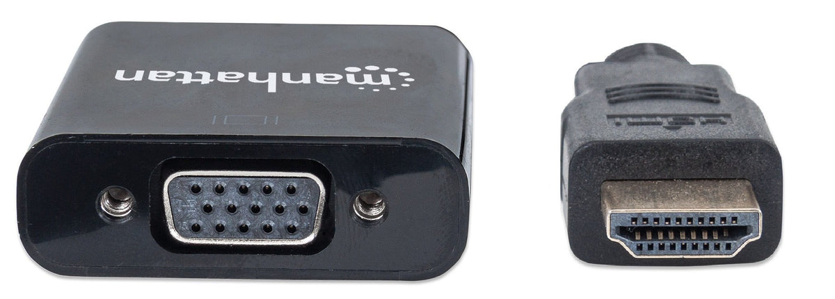 MANHATTAN HDMI to VGA Converter, Gold-Plated, Audio, Micro-USB Power
