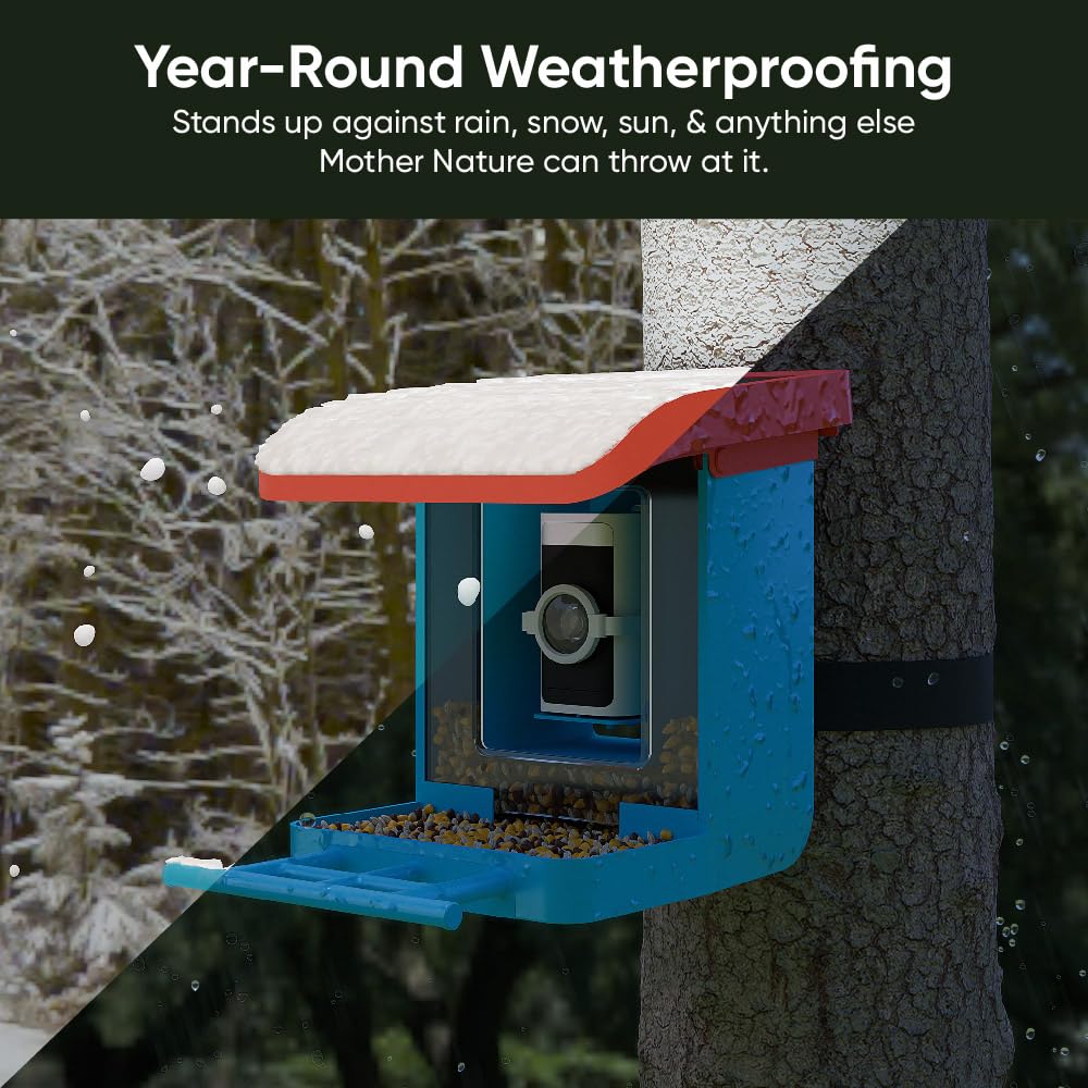 Wyze Compatible Bird Feeder Camera Case - 5 Mounting Methods, Macro Lens Included
