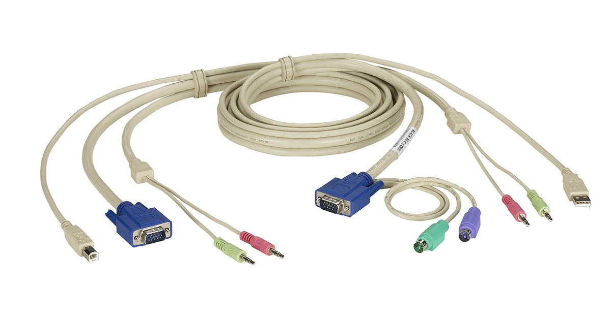 Black Box 6FT KVM Cable VGA PS2 USB Audio DT Pro Series