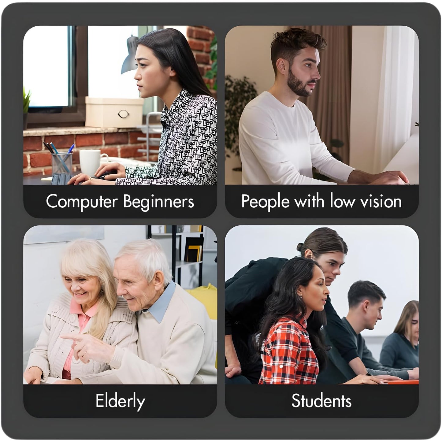 X9 Performance Large Print Wireless Keyboard and Mouse Combo - Easy to See Yellow Letters for Seniors and Low Vision Users - 2.4Ghz Wireless Mouse