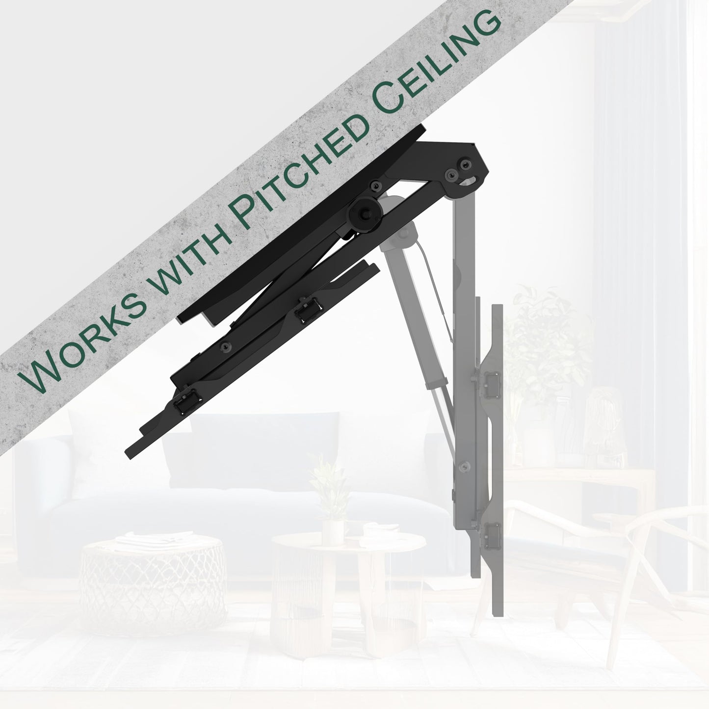 ynVISION.DESIGN Motorized Smart Electric TV Ceiling Mount - Ceiling TV Mount Flip Down 37-75 Inch, Max VESA 600x400 - Voice/App Controlled, RF Remote