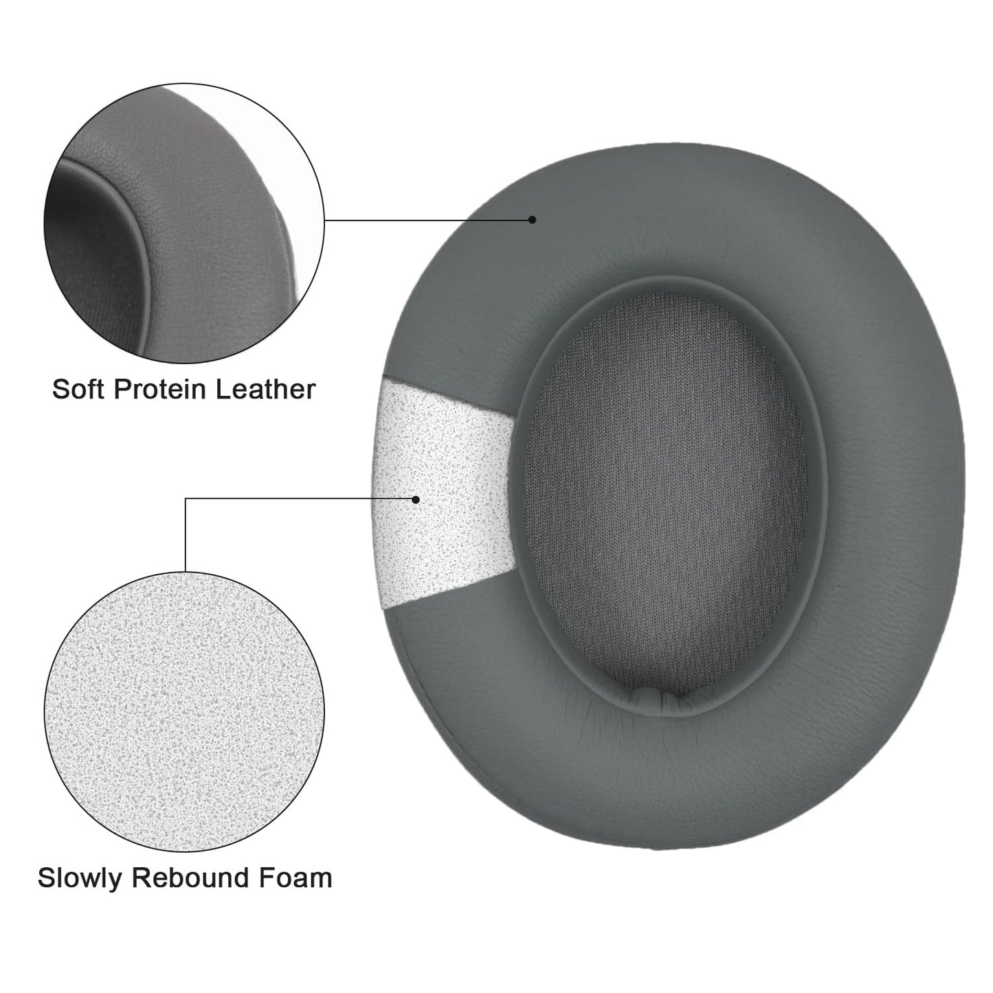 Replacement Ear Pads Cushions Compatible with Beats Studio 3.0/2.0, Headphone Ear Covers with High Density Memory Foam, Soft Leather, Adaptive Beats