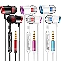 YNR 3 Pairs Wired Earbuds with Microphone & Volume Control, in Ear Earphones for School, Noise Islating, for 3.5mm Jack iPhone iPad iPod Samsung…