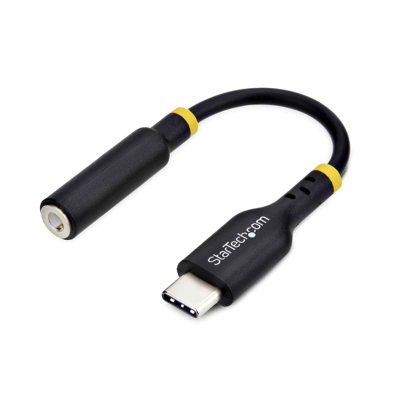 StarTech.com 5in (12.7cm) USB-C to 3.5mm TRRS Headphone/Headset Jack Audio Adapter, 32-bit DAC, USB C Aux Dongle for PC/Phone