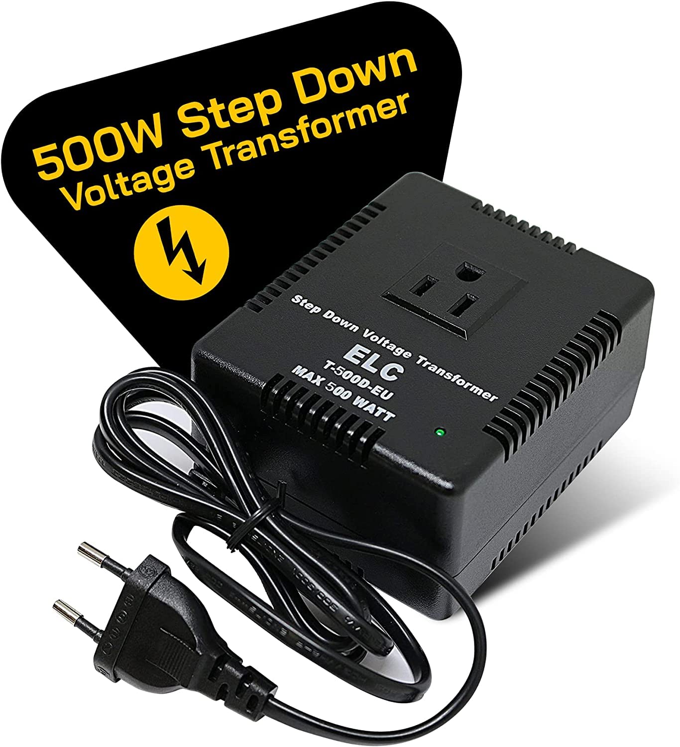 ELC 500-Watt Voltage Converter - Step Down - 220v to 110v / 240v to 120v Travel Power Converter - for Hair Straightener, Hair Dryer, Laptops…